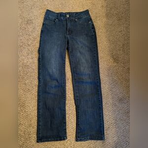 NYDJ Marilyn Straight Leg Dark Wash Denim Jeans Size 2P